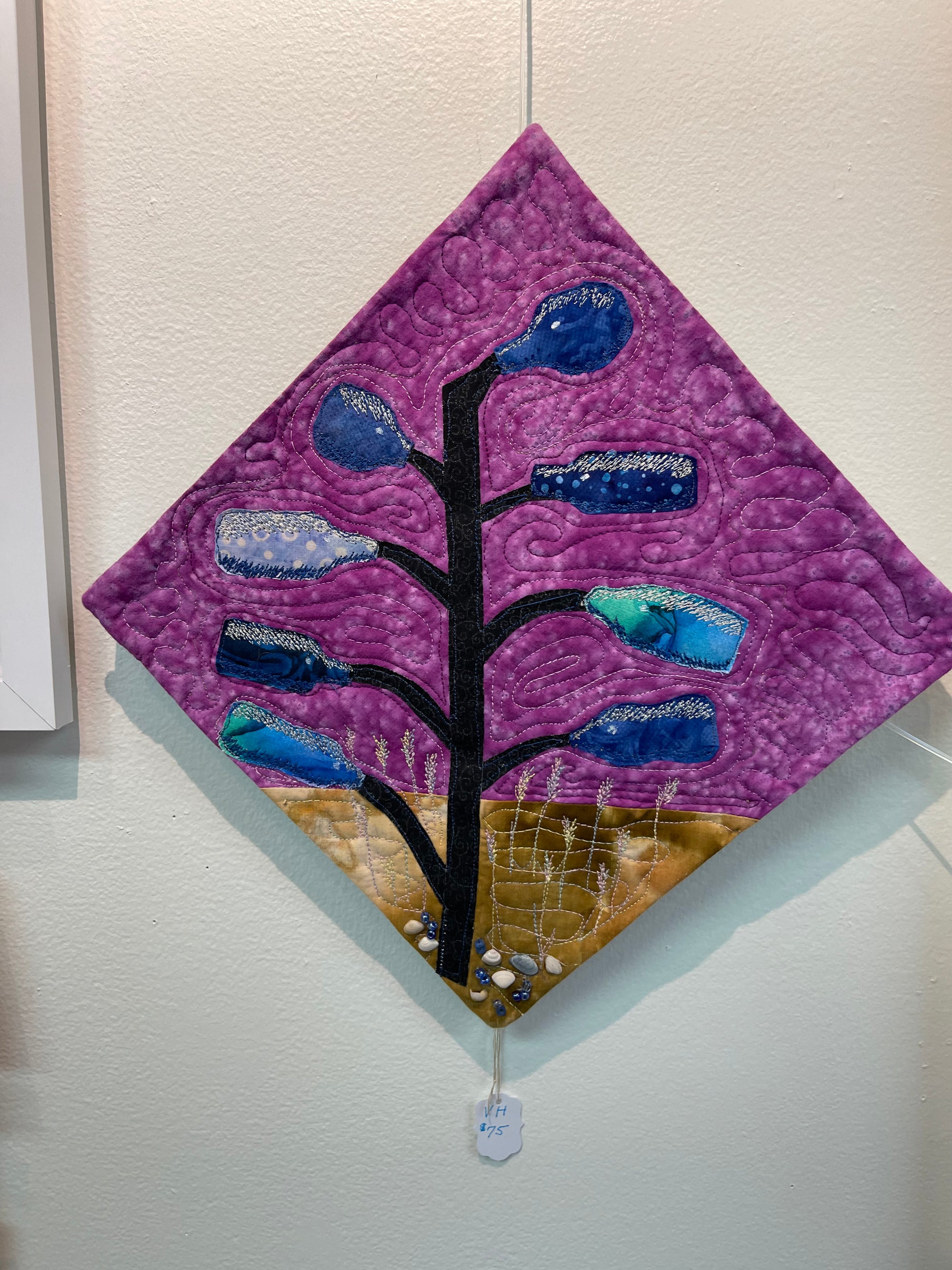 12x12 Batik Embroidered Tybee Blue Bottle Tree