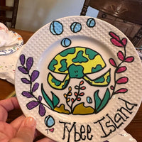 Miscellaneous Hand-Painted Salad Plates - The Irritable Pelican Artisan Gallery