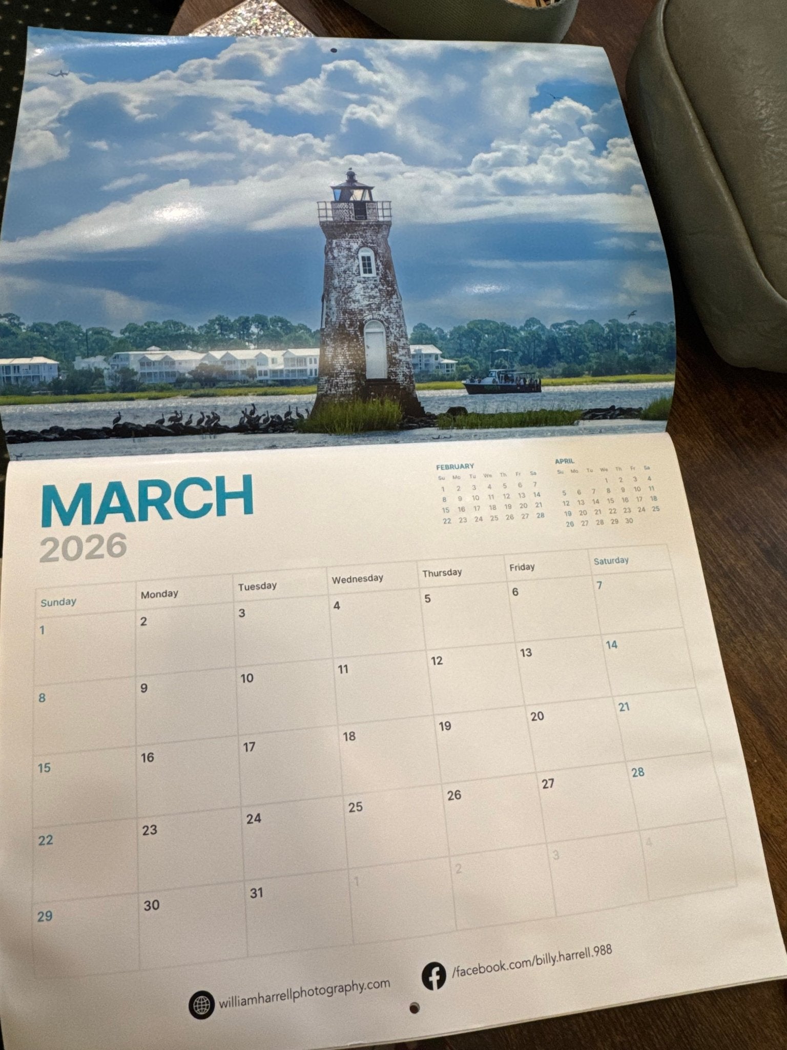 2026 Photo Calendar: Billy Harrell - The Irritable Pelican Artisan Gallery
