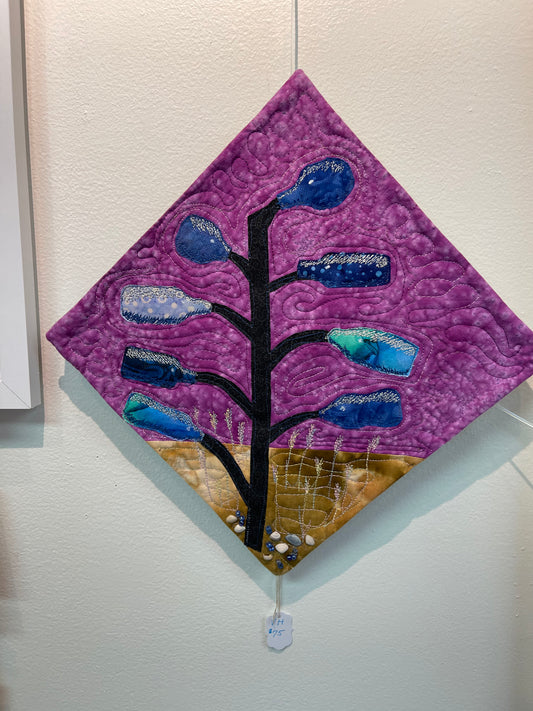 12x12 Batik Embroidered Tybee Blue Bottle Tree