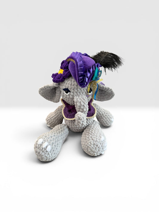 Crocheted Coastal Pirate Elephant Princess Lilabelle - The Irritable Pelican Artisan Gallery