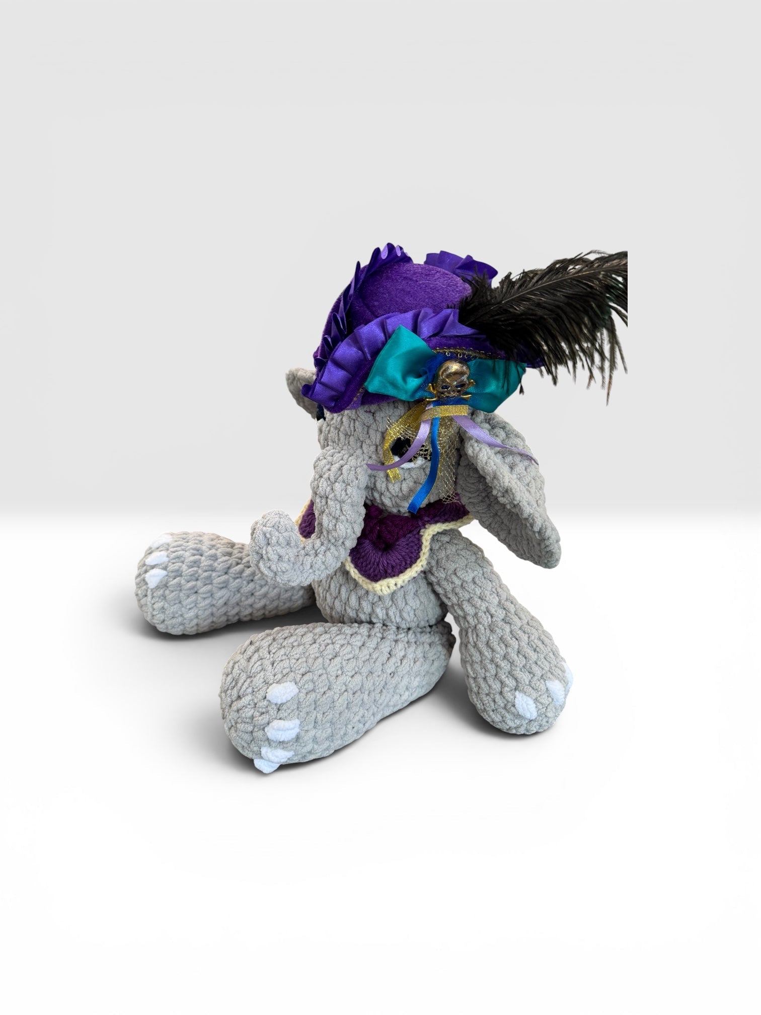 Crocheted Coastal Pirate Elephant Princess Lilabelle - The Irritable Pelican Artisan Gallery