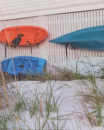 "Kayaks Just Hanging Out" - The Irritable Pelican Artisan Gallery