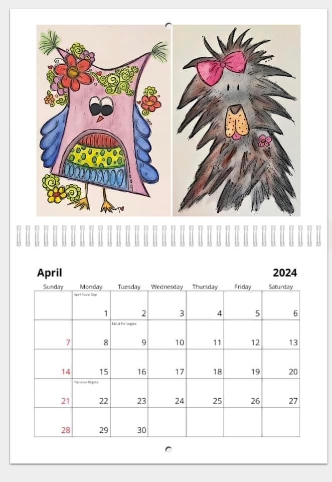 2024 Doodle Calendar Pre-Order - The Irritable Pelican Artisan Gallery