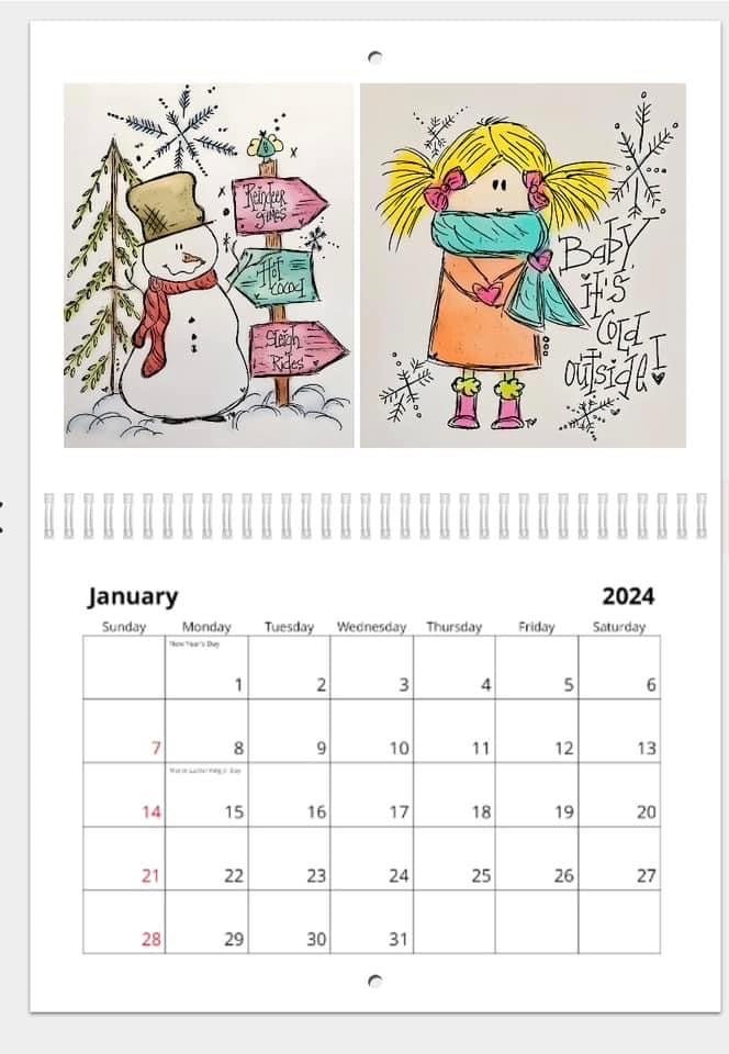 2024 Doodle Calendar Pre-Order - The Irritable Pelican Artisan Gallery