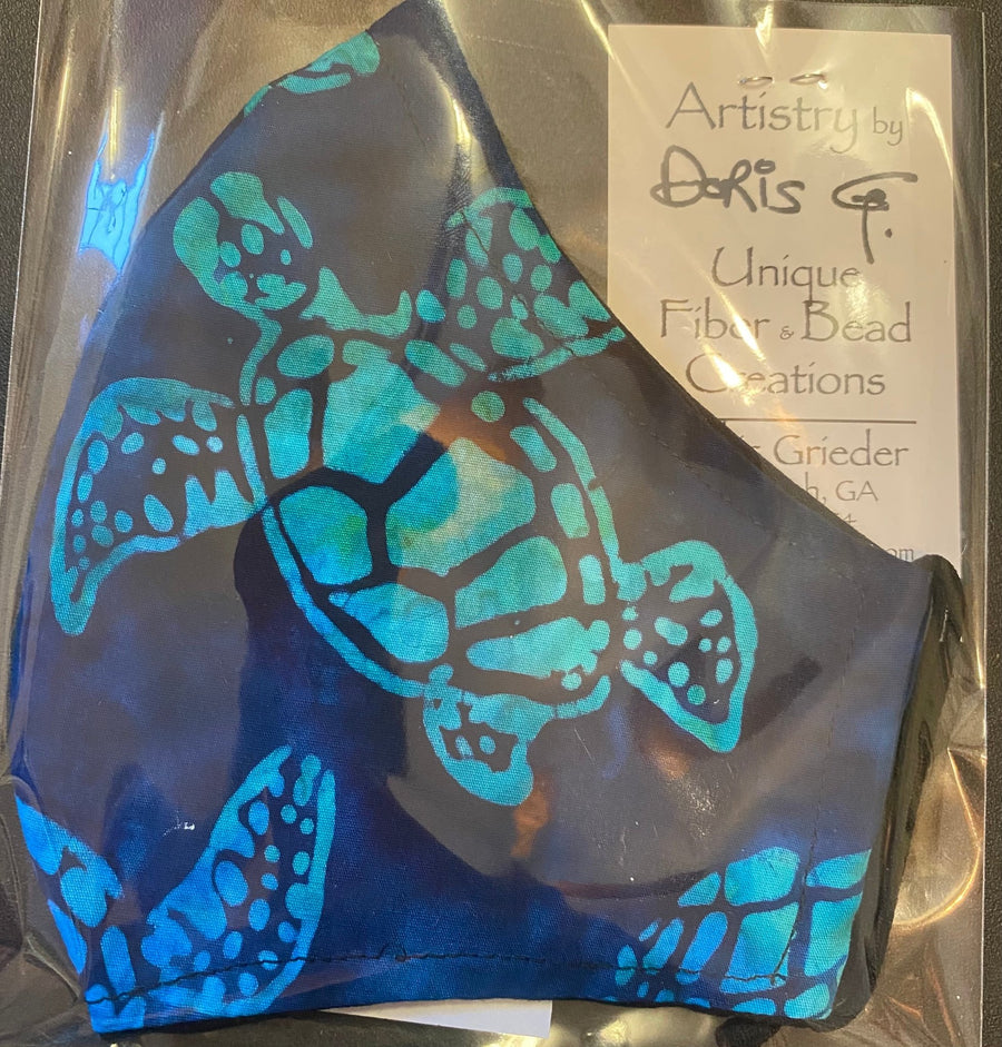 Artistic Turtle Facemask - The Irritable Pelican Artisan Gallery