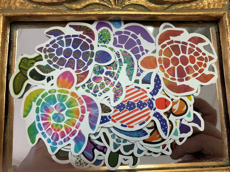 Assorted Small Tybee Turtle Stickers - The Irritable Pelican Artisan Gallery