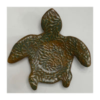 Ceramic "Tybee Turtle" Dish w/Floral Imprint - The Irritable Pelican Artisan Gallery