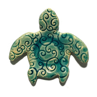 Ceramic "Tybee Turtle" Dish w/Simple Scroll Imprint - The Irritable Pelican Artisan Gallery