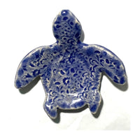 Ceramic "Tybee Turtle" Dish w/Soft Floral Imprint - The Irritable Pelican Artisan Gallery