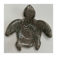 Ceramic "Tybee Turtle" Dish w/Wave Imprint - The Irritable Pelican Artisan Gallery