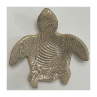 Ceramic "Tybee Turtle" Dish w/Wave Imprint - The Irritable Pelican Artisan Gallery