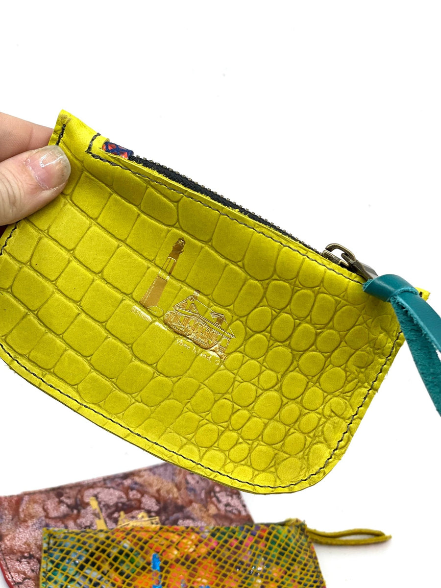Change Purse-Green Gator Croc w/Lighthouse - The Irritable Pelican Artisan Gallery