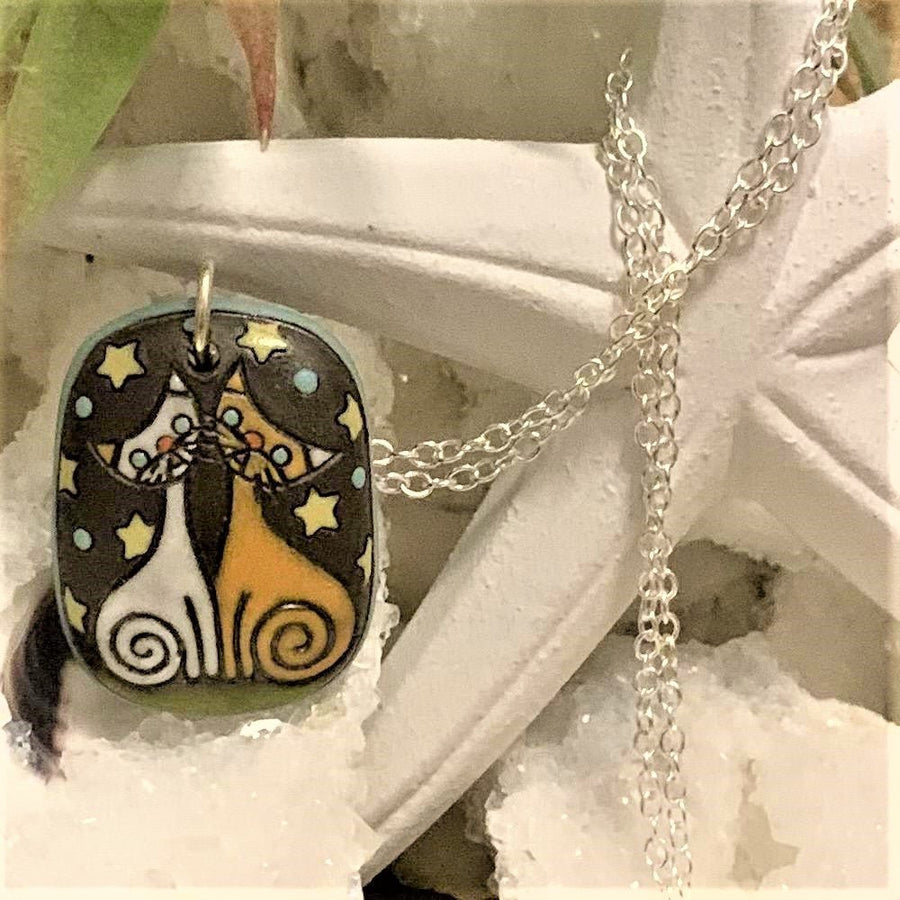 Chocolate Golem Ceramic Pendant Necklace - The Irritable Pelican Artisan Gallery