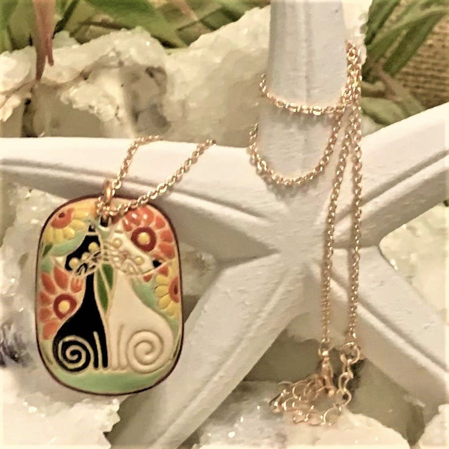 Colorful Golem Ceramic Pendant Necklace - The Irritable Pelican Artisan Gallery