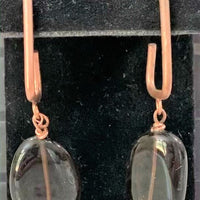Copper Smokey Quartz Drop Earrings - The Irritable Pelican Artisan Gallery