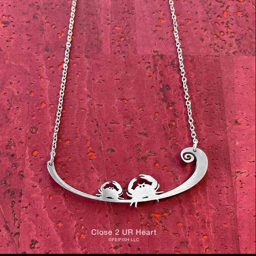 Crabs Stainless Steel Necklace - The Irritable Pelican Artisan Gallery