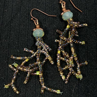 Czech Glass, Seed Beads and Copper Earrings - The Irritable Pelican Artisan Gallery