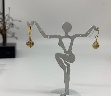 Diamond Pave Balls Earrings - The Irritable Pelican Artisan Gallery