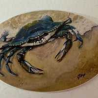 "Emerging Crab" Sticker - The Irritable Pelican Artisan Gallery