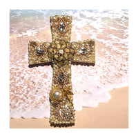 "Gold Bling Cross" - The Irritable Pelican Artisan Gallery