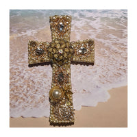 "Gold Bling Cross" - The Irritable Pelican Artisan Gallery