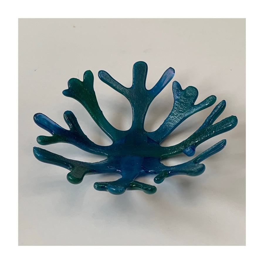 Hand-cut Fused Glass 5-Inch Coral Bowl - The Irritable Pelican Artisan Gallery
