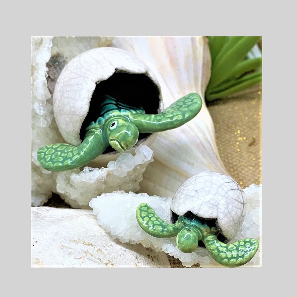 Handmade Ceramic Pottery Sea Turtle Hatchlings - The Irritable Pelican Artisan Gallery