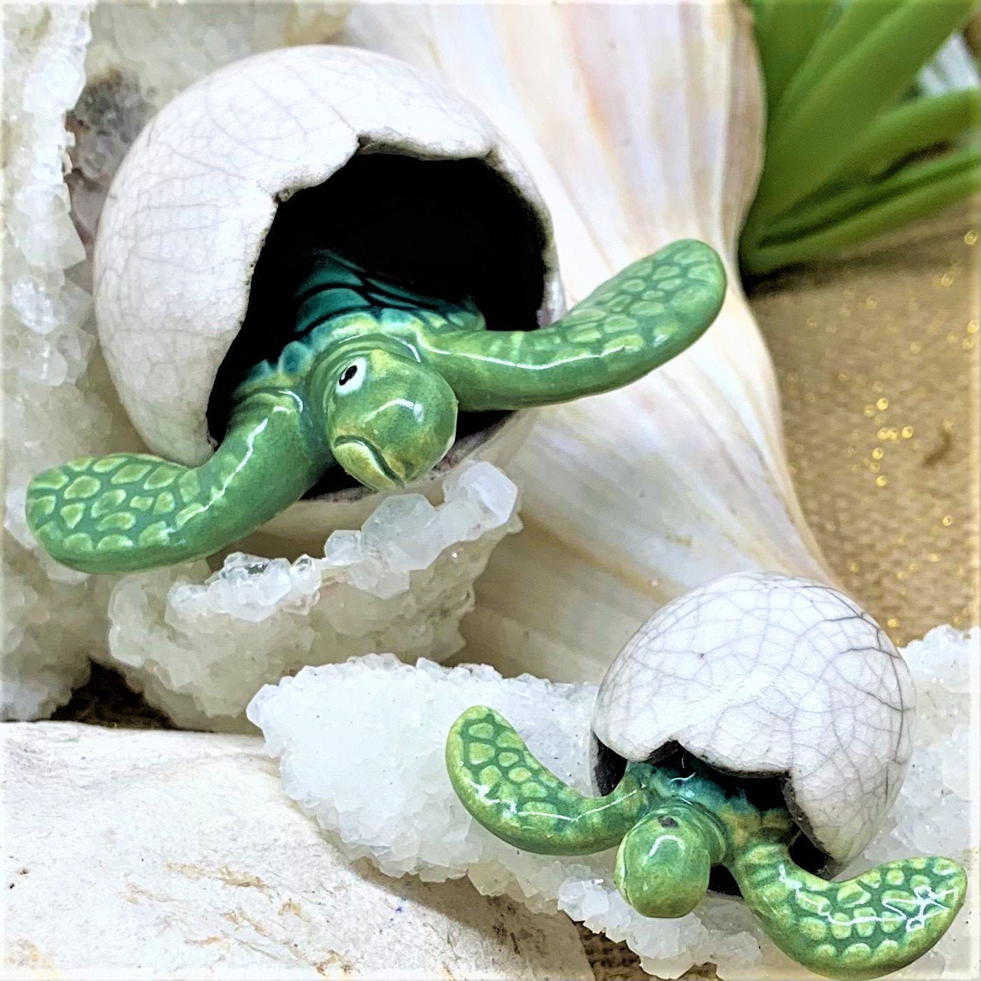 Handmade Ceramic Pottery Sea Turtle Hatchlings - The Irritable Pelican Artisan Gallery
