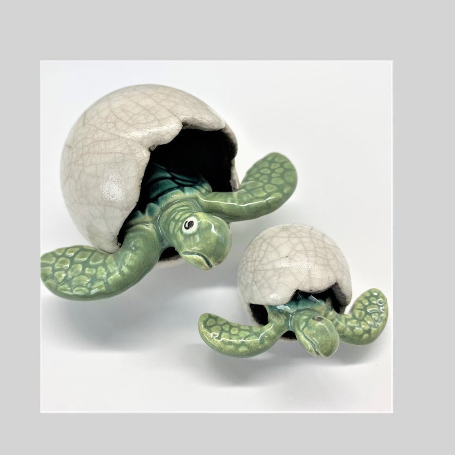 Handmade Ceramic Pottery Sea Turtle Hatchlings - The Irritable Pelican Artisan Gallery