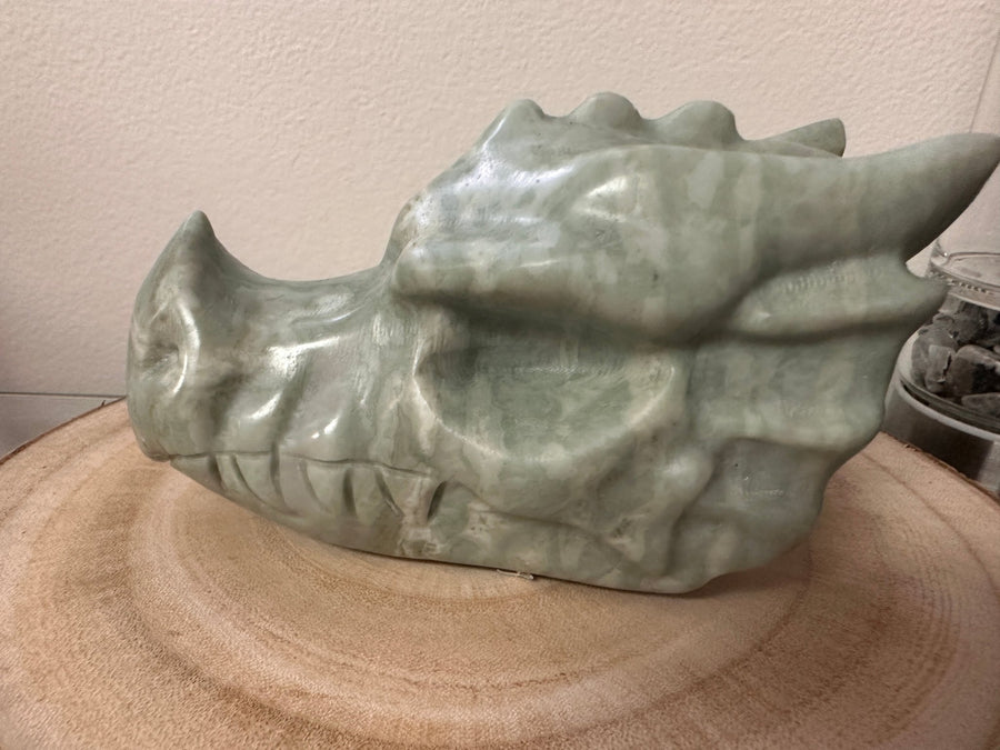 Jade dragon head - The Irritable Pelican Artisan Gallery