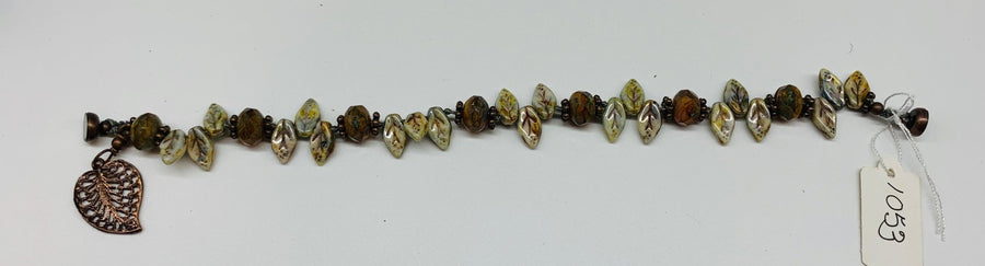 Knotted Czech Glass Copper Bracelet - The Irritable Pelican Artisan Gallery
