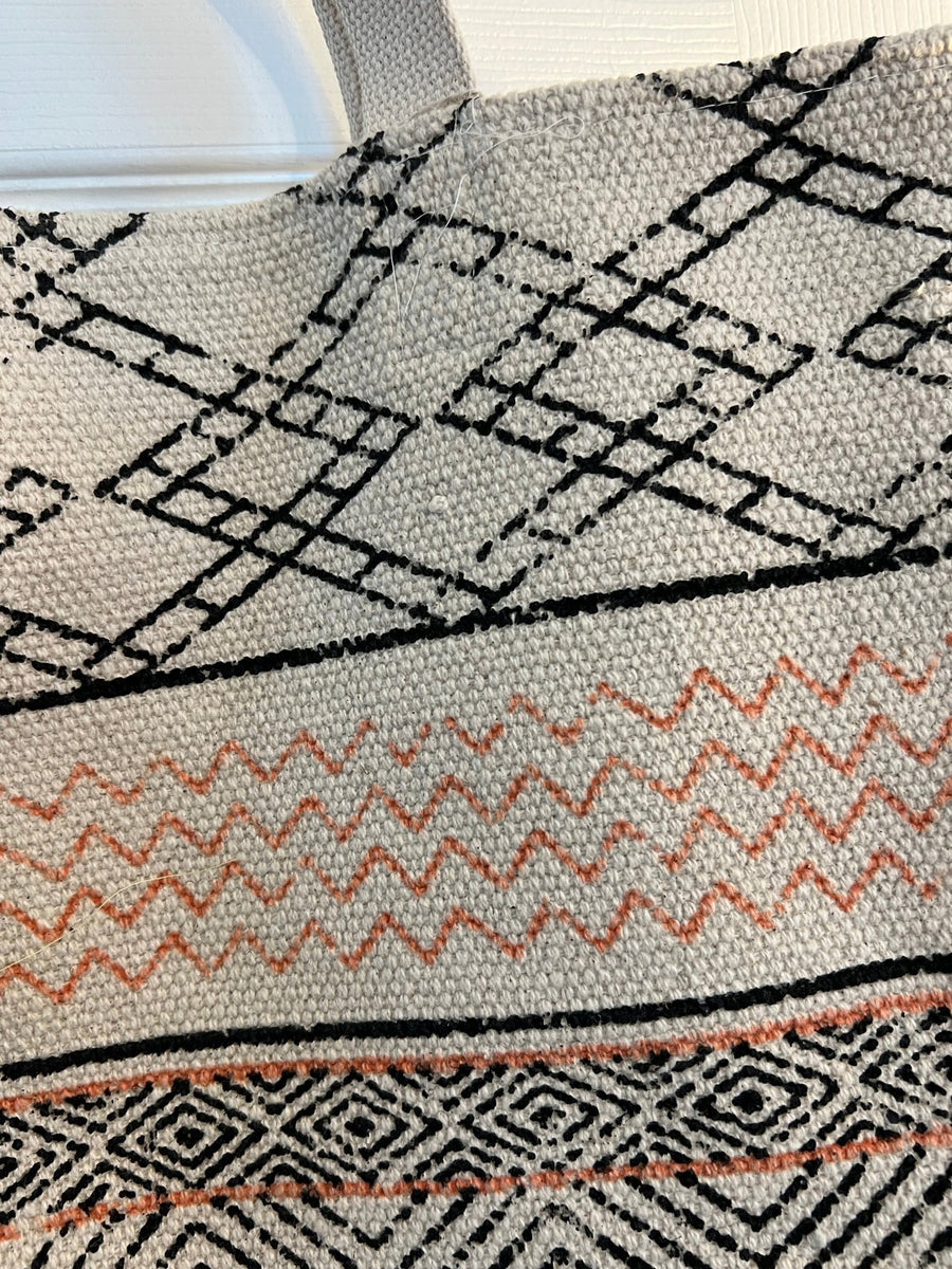 Large Geometric Pattern Cotton Bag - The Irritable Pelican Artisan Gallery