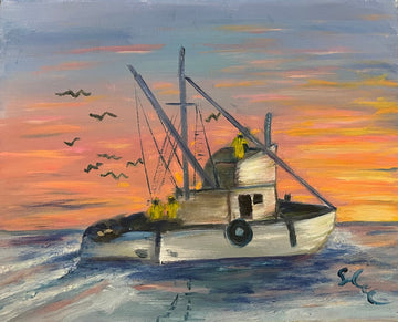 "Lilliputian Art: Going Out to Shrimp" - The Irritable Pelican Artisan Gallery