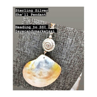 Lustrous Shell Pendant w/SS Thai Bead - The Irritable Pelican Artisan Gallery