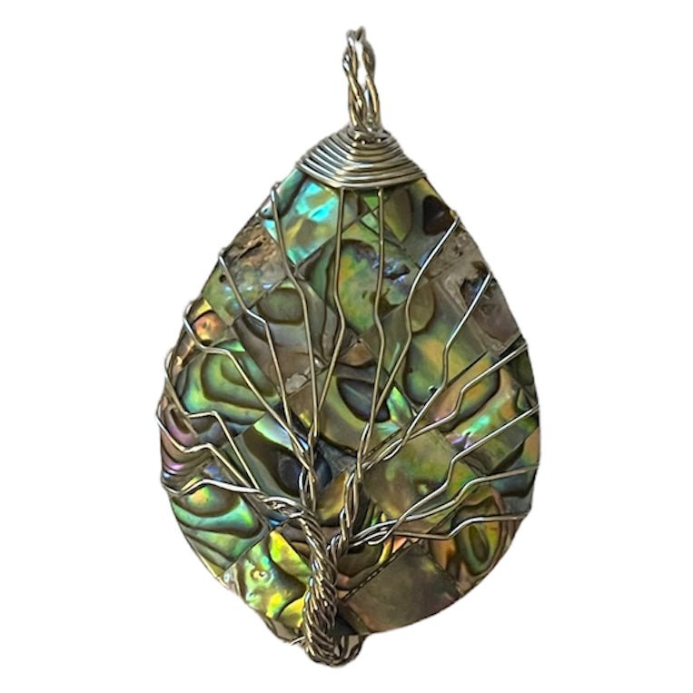 Medium Silver Wrapped Top Tree of Life Pendant - The Irritable Pelican Artisan Gallery