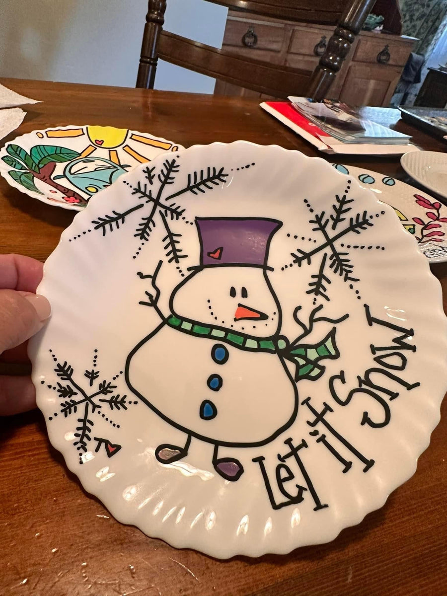 Miscellaneous Hand-Painted Salad Plates - The Irritable Pelican Artisan Gallery