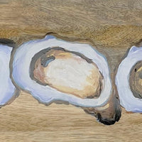 Oysters on Wooden Bread Board - The Irritable Pelican Artisan Gallery