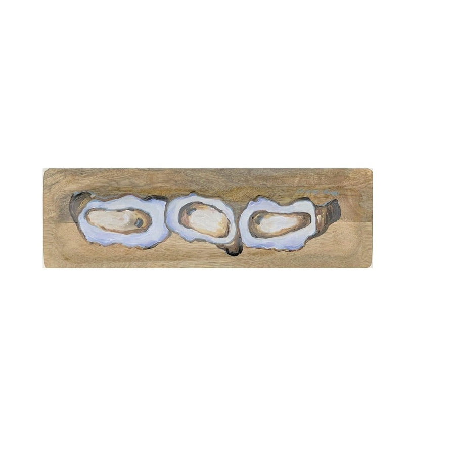 Oysters on Wooden Bread Board - The Irritable Pelican Artisan Gallery