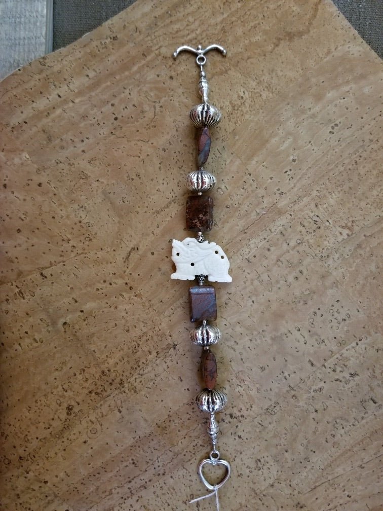 Poppy Jasper and Bone Bracelet - The Irritable Pelican Artisan Gallery