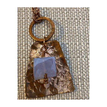 Recycled Copper Crazy Lace Agate Necklace - The Irritable Pelican Artisan Gallery