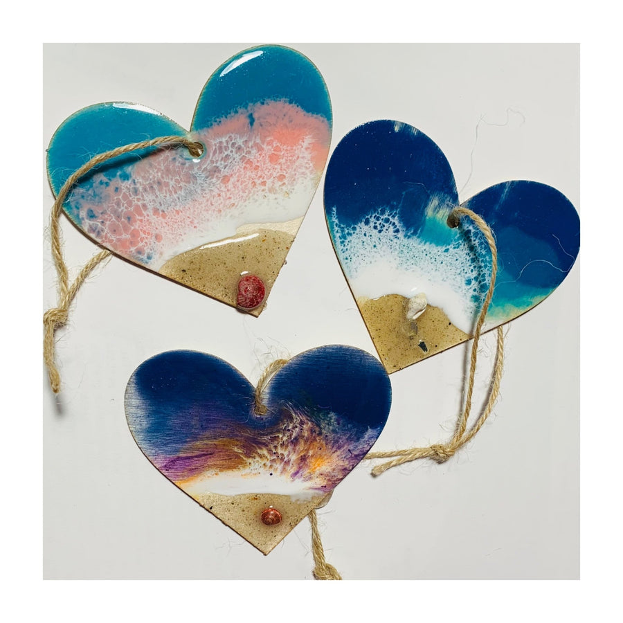 Resin Heart Ornament - The Irritable Pelican Artisan Gallery