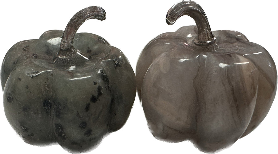 Small gemstone pumpkins - The Irritable Pelican Artisan Gallery