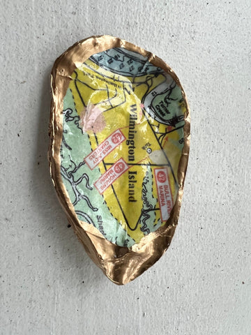 Small Oyster Shells-Tybee Island Map - The Irritable Pelican Artisan Gallery