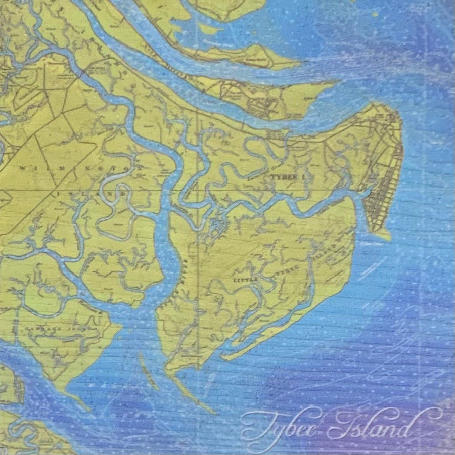 Tybee Island Georgia Map - The Irritable Pelican Artisan Gallery
